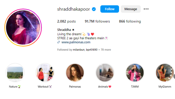 Shraddha Kapoor Climbs Instagram Rankings Stree 2 Star Beats PM Narendra Modi With 91 4M Followers