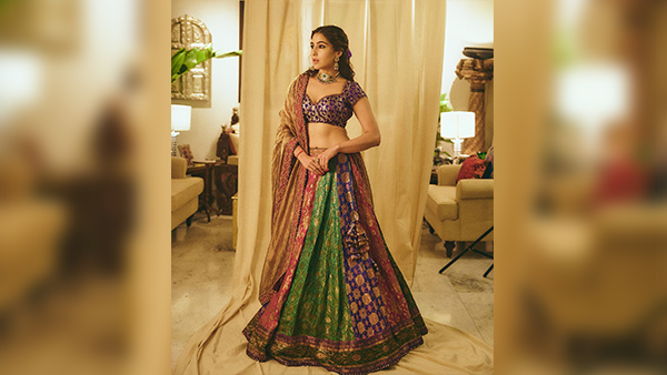 Sara Ali Khan Masters Sustainability Donning Brocade Lehenga Made With 50 Vintage Sarees Take Inspiration