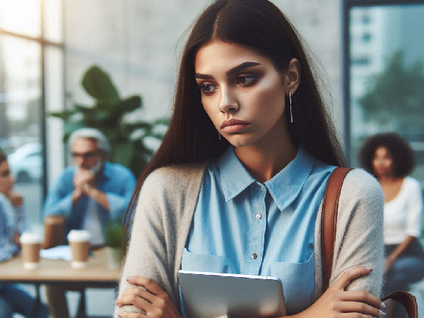 Girl with low self confidence