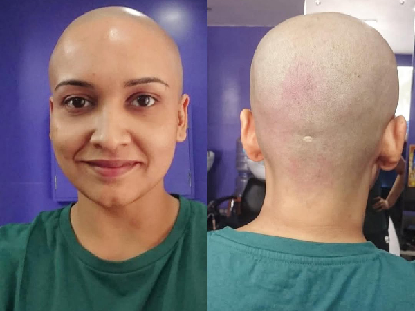 Actress Shanti Priya Flaunts A Bald Look