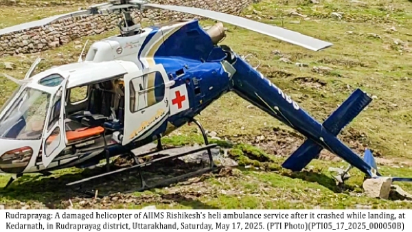 Helicopter Crashes Near Kedarnath Shrine