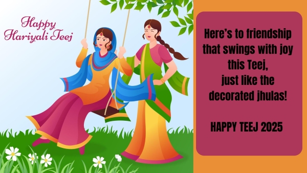 Happy Hariyali Teej 2025 Wishes 50 Greetings Images Quotes FB WhatsApp Status To Celebrate Love Rain
