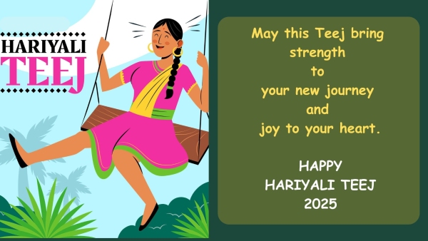 Happy Hariyali Teej 2025 Wishes 50 Greetings Images Quotes FB WhatsApp Status To Celebrate Love Rain