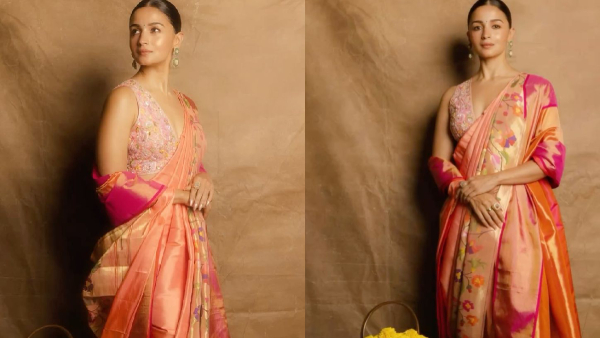 The Temple Border Silk Saree Look