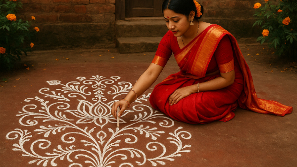 Why Rice Paste Makes Alpona Sacred Why Rice Paste Makes Alpona Sacred