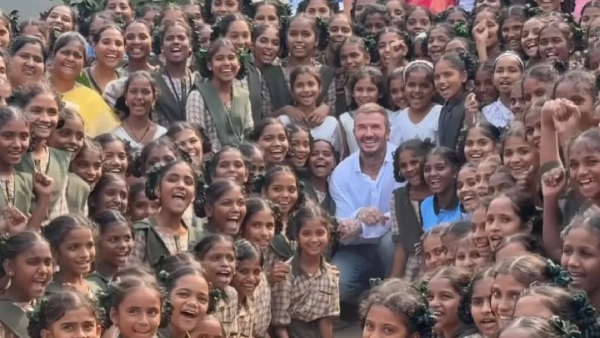David Beckham Visits Vizag School