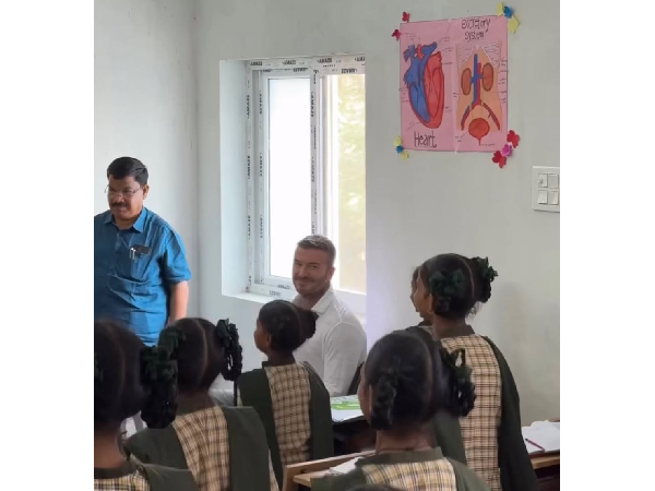 David Beckham Visits Vizag School