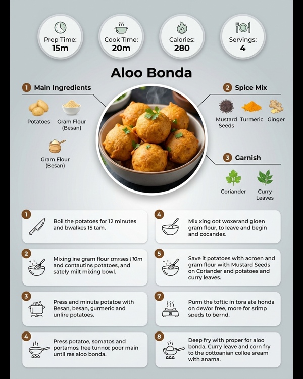 Crispy golden brown aloo bonda served on a white plate with mint chutney Crispy golden brown aloo bonda served on a white plate with mint chutney