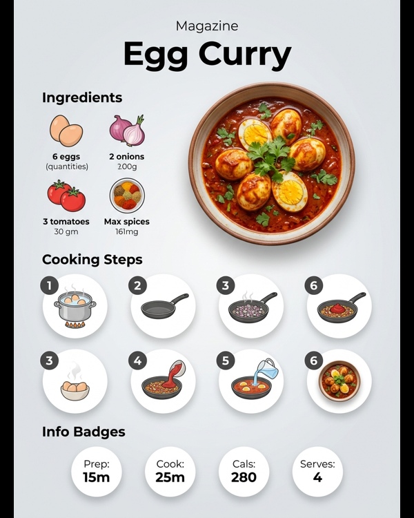 Delicious restaurant style egg curry served in a white ceramic bowl with fresh cilantro garnish Delicious restaurant style egg curry served in a white ceramic bowl with fresh cilantro garnish