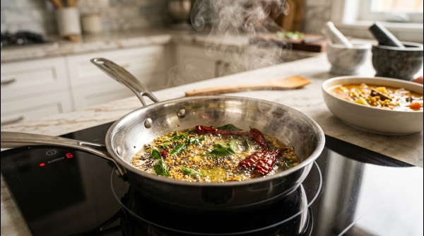 A beautiful arrangement of soft idlis with a bowl of vegetable sambar on a modern marble countertop A beautiful arrangement of soft idlis with a bowl of vegetable sambar on a modern marble countertop