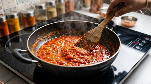 The final plated Kadai Paneer with a garnish of ginger and cilantro