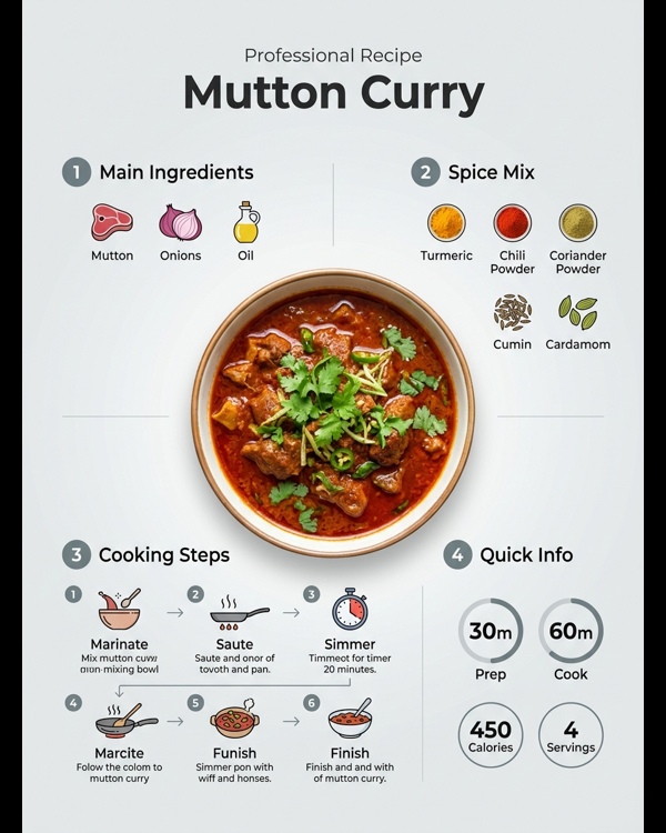 Traditional mutton curry served in a modern bowl with fresh cilantro garnish Traditional mutton curry served in a modern bowl with fresh cilantro garnish