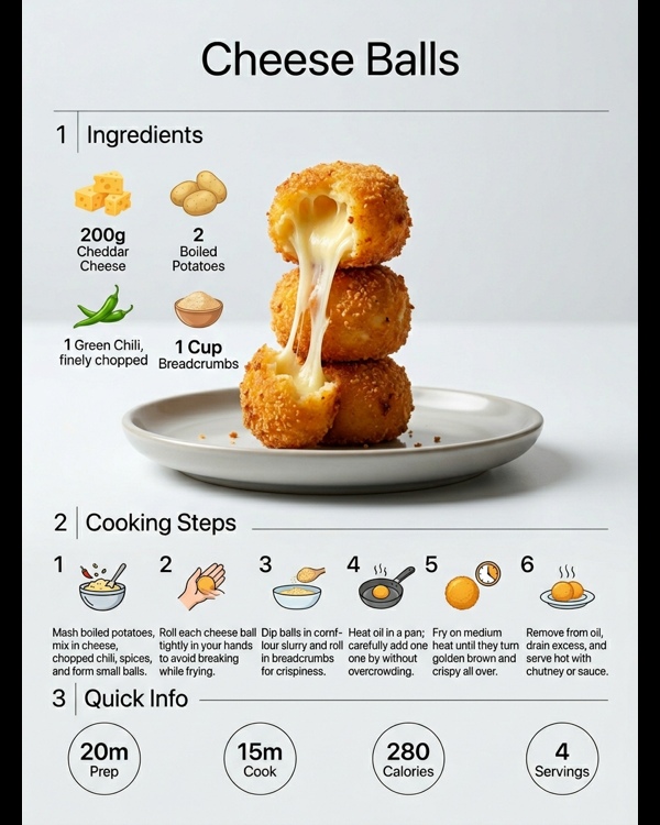 Golden brown crispy cheese balls served on a modern white platter with dipping sauce