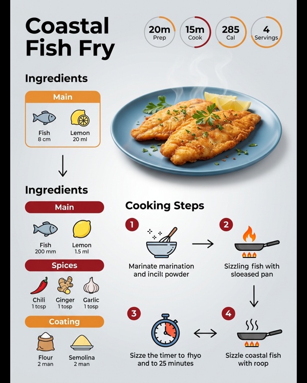 Golden brown crispy fish fry served with lemon and onions on a white plate