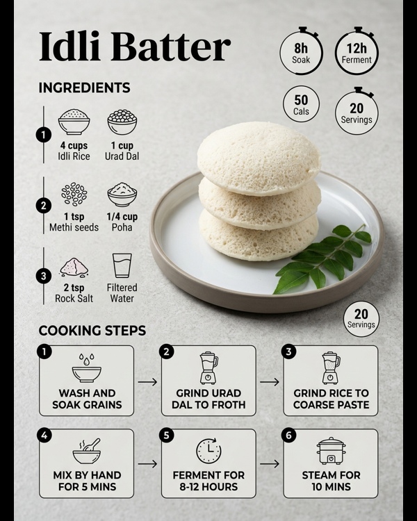 A large bowl of fluffy fermented idli batter on a modern marble countertop A large bowl of fluffy fermented idli batter on a modern marble countertop