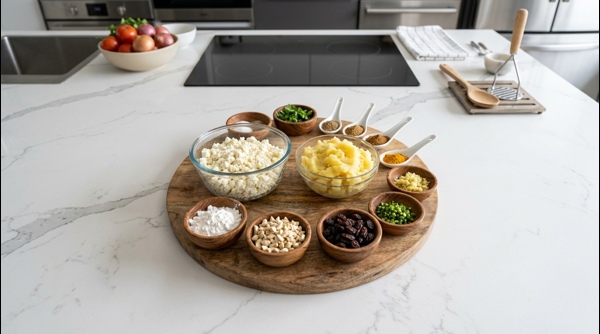 Hand rolling smooth paneer and potato balls for kofta