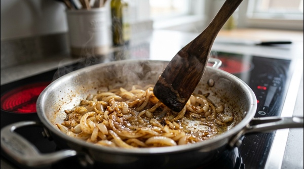 The final thick mutton gravy garnished with ginger and cilantro in a professional setting The final thick mutton gravy garnished with ginger and cilantro in a professional setting