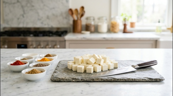 Sautéing chopped onions in a modern pan until golden brown