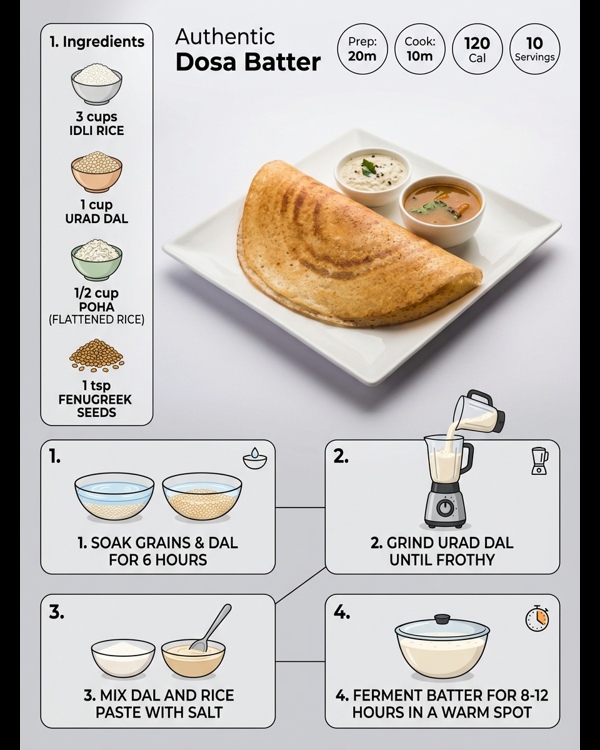 A large bowl of fluffy fermented dosa batter showing tiny air bubbles on a modern kitchen counter