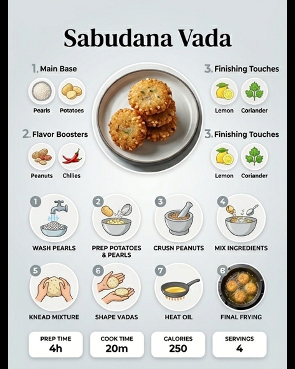 Crispy golden Sabudana Vada served with green chutney on a white plate