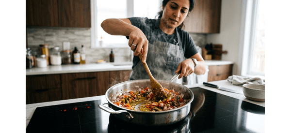 Plated smoky Baingan Bharta garnished with coriander and ginger in a modern bowl