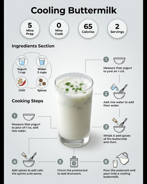 A glass of refreshing buttermilk garnished with cilantro on a white marble table A glass of refreshing buttermilk garnished with cilantro on a white marble table