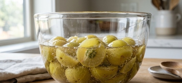 Finished amla candy pieces coated in fine spice powder and sugar