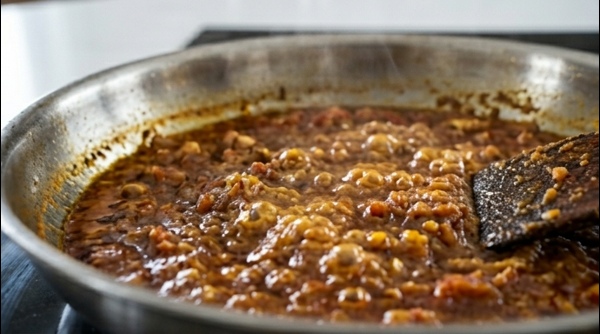 Finished Kabuli Chana curry in a bowl garnished with coriander and green chilies
