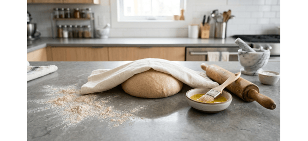 Hands kneading smooth dough on a clean white marble countertop Hands kneading smooth dough on a clean white marble countertop
