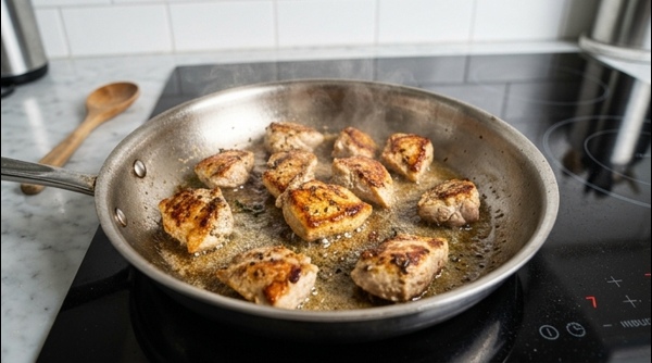 The final lemon chicken dish served in a modern bowl with garnishes