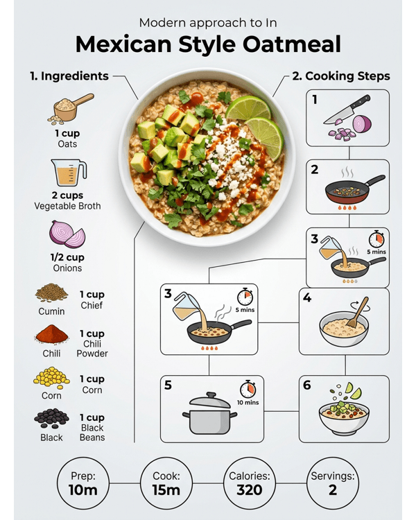 A beautiful bowl of savory Mexican style oatmeal with avocado and cilantro A beautiful bowl of savory Mexican style oatmeal with avocado and cilantro