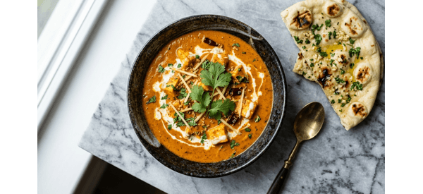 A beautiful bowl of creamy Paneer Lababdar garnished with fresh cream and ginger juliennes A beautiful bowl of creamy Paneer Lababdar garnished with fresh cream and ginger juliennes