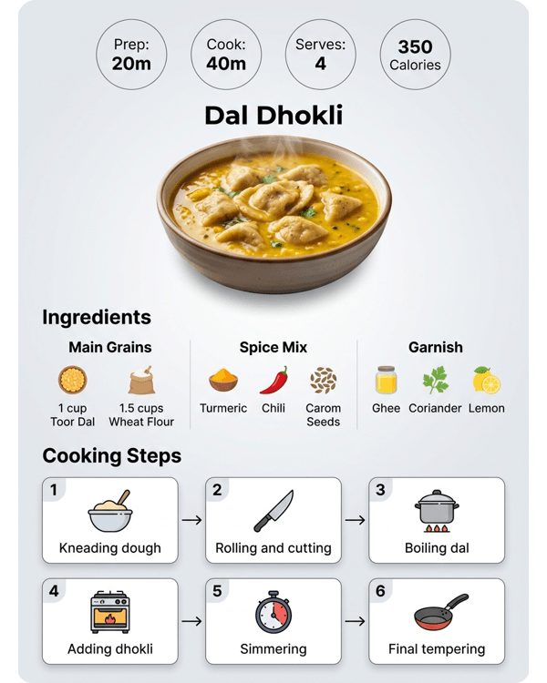 A steaming bowl of Authentic Rajasthani Dal Dhokli garnished with fresh coriander and ghee A steaming bowl of Authentic Rajasthani Dal Dhokli garnished with fresh coriander and ghee