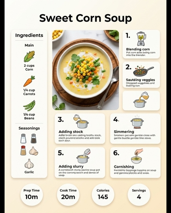 A steaming bowl of restaurant style sweet corn soup with spring onion garnish