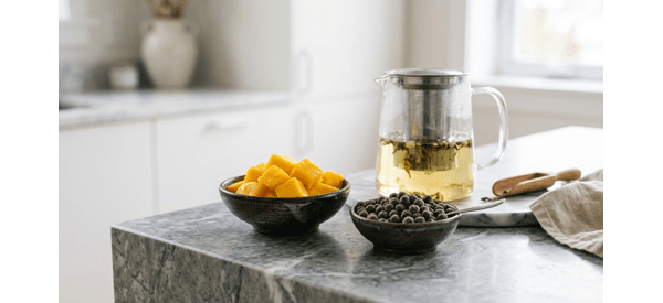 Tapioca pearls boiling in a stainless steel pot on a modern stove Tapioca pearls boiling in a stainless steel pot on a modern stove