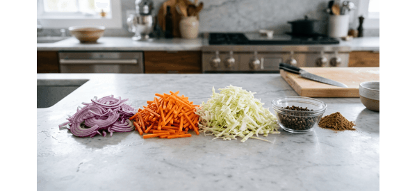 Shredded chicken and clear broth prepared for Thukpa soup Shredded chicken and clear broth prepared for Thukpa soup