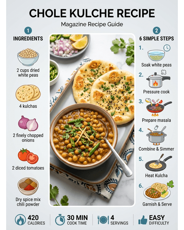 Authentic Delhi street style Chole Kulche served on a modern white plate with onions and lime Authentic Delhi street style Chole Kulche served on a modern white plate with onions and lime