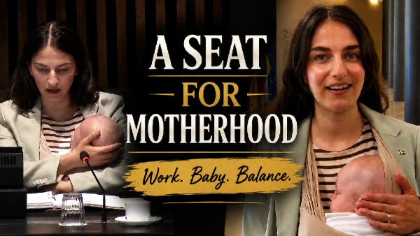 Romina Pourmokhtari s Baby At EU Meeting