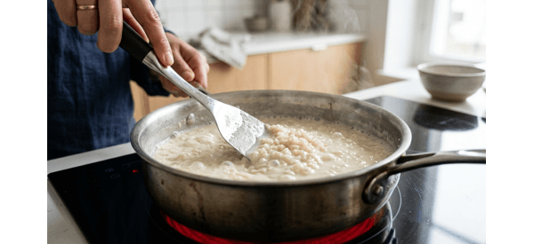 Creamy rice kheer in bowls garnished with nuts and saffron