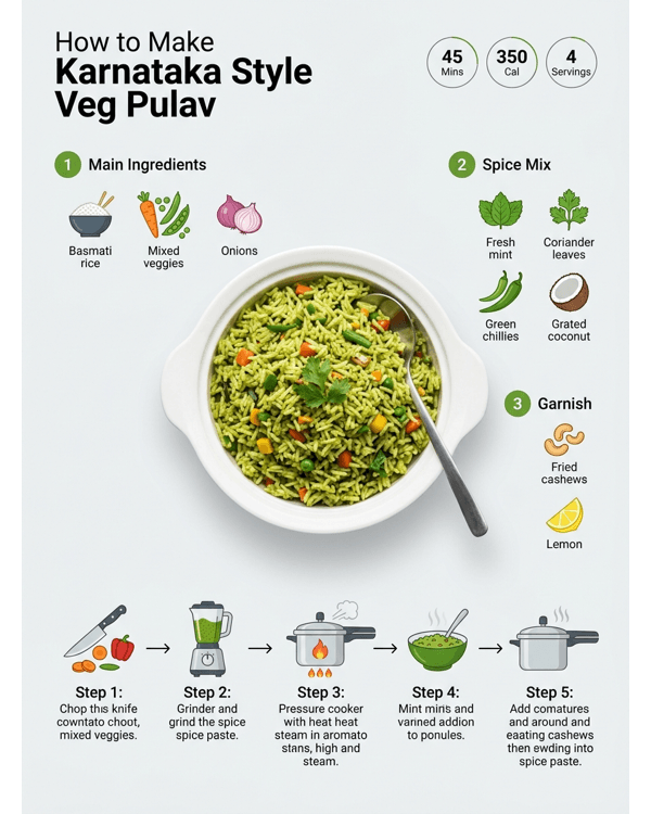 Aromatic Karnataka style veg pulav served in a ceramic bowl with raita