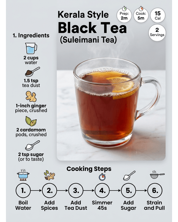 A steaming glass of Kerala style black tea on a modern marble countertop A steaming glass of Kerala style black tea on a modern marble countertop