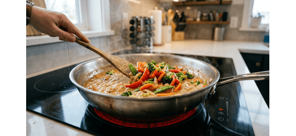 Finished vegetable kurma in a ceramic bowl ready for lunch Finished vegetable kurma in a ceramic bowl ready for lunch