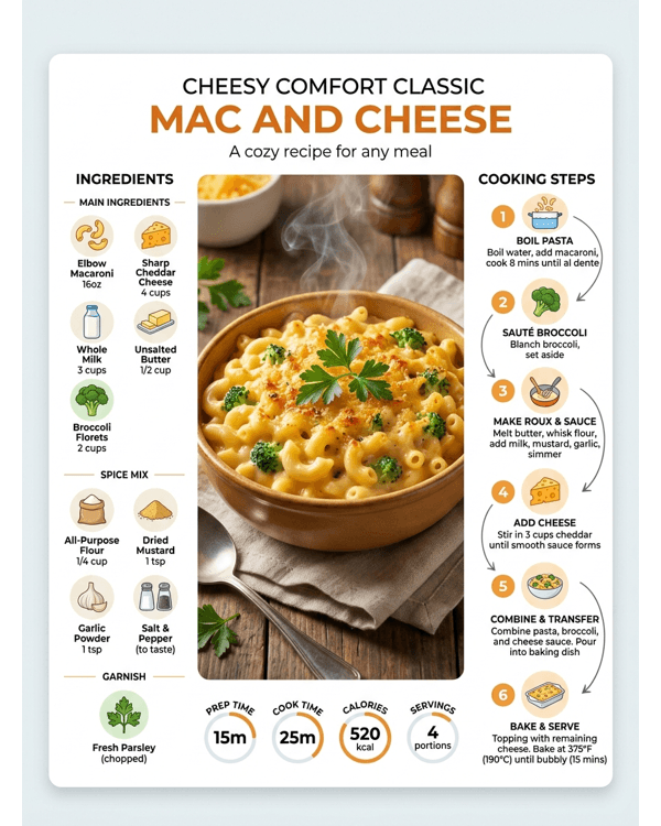 A premium bowl of creamy macaroni and cheese with a golden crust and fresh herbs on a marble countertop A premium bowl of creamy macaroni and cheese with a golden crust and fresh herbs on a marble countertop