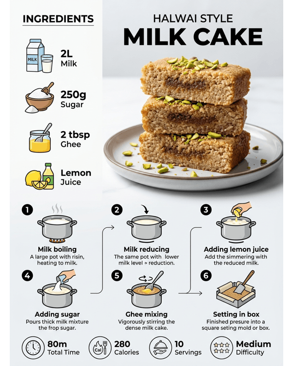 A plate of traditional Indian milk cake with a grainy texture and brown center A plate of traditional Indian milk cake with a grainy texture and brown center