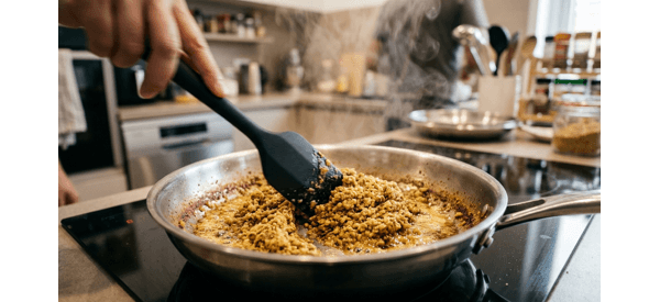 The finished Moong Dal Halwa served in a silver bowl with saffron and nut garnish The finished Moong Dal Halwa served in a silver bowl with saffron and nut garnish