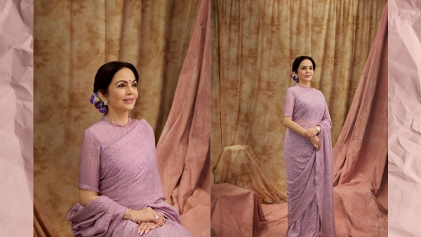 Nita-Ambani-pink-chikankari-saree Nita-Ambani-pink-chikankari-saree