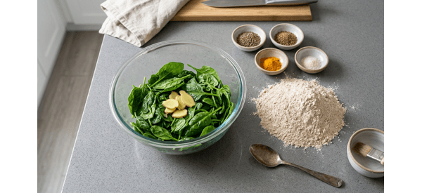Smooth vibrant green spinach puree in a modern glass blender jar
