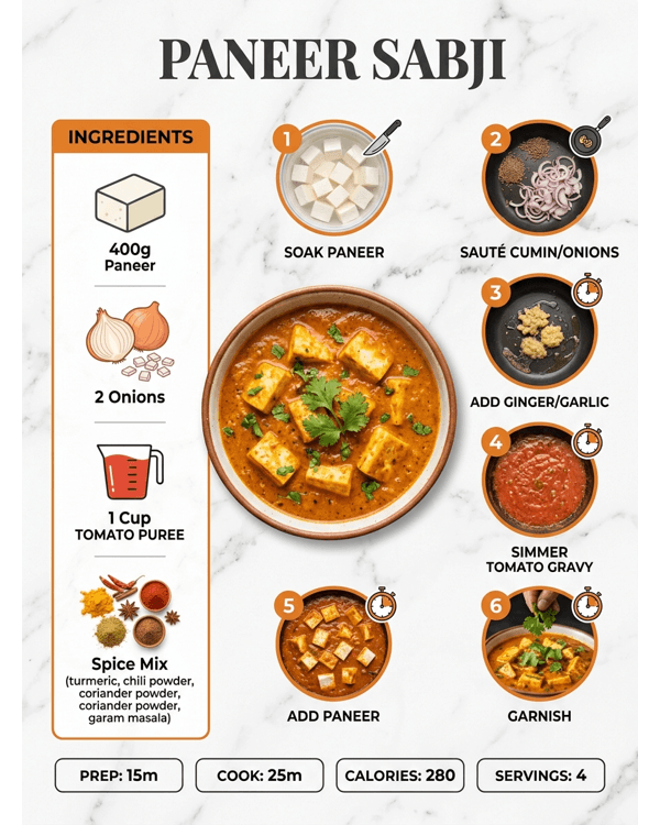 Restaurant style paneer sabji served hot in a ceramic bowl with fresh coriander Restaurant style paneer sabji served hot in a ceramic bowl with fresh coriander