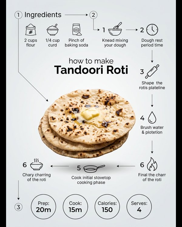 A stack of freshly made Tandoori Roti brushed with melted butter on a modern plate
