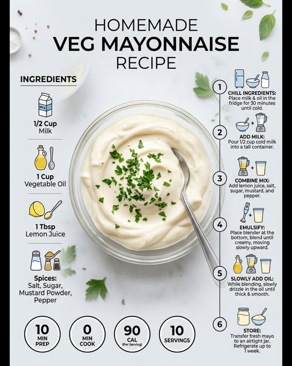 Creamy white eggless veg mayonnaise in a glass bowl on a modern marble countertop Creamy white eggless veg mayonnaise in a glass bowl on a modern marble countertop